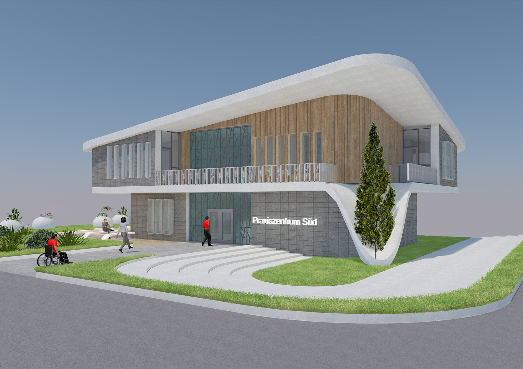 Praxiszentrum visualisiert in ArchiCAD von Sajedeh Khodaverdi