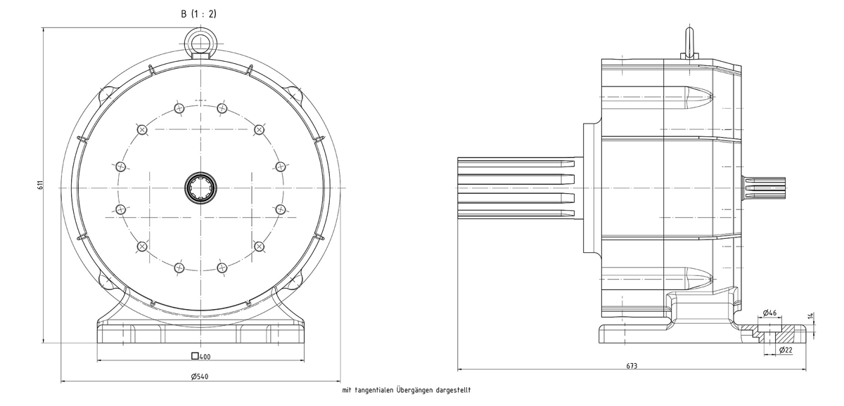 Zeichnung Planetengetriebe Ausschnitt
