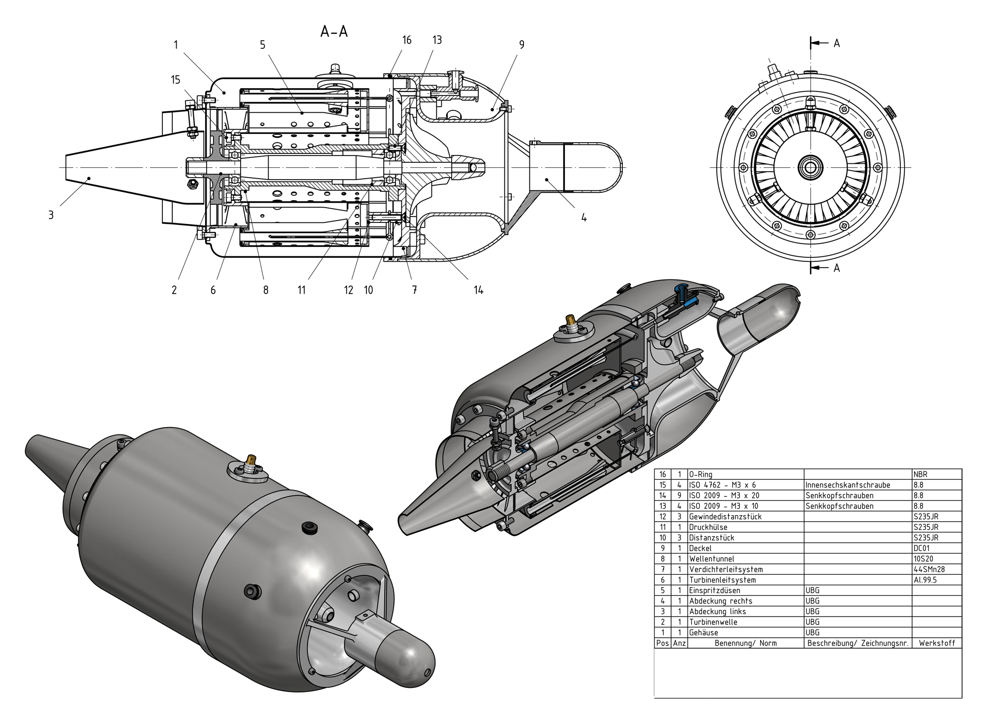Turbine Zeichnung Inventor